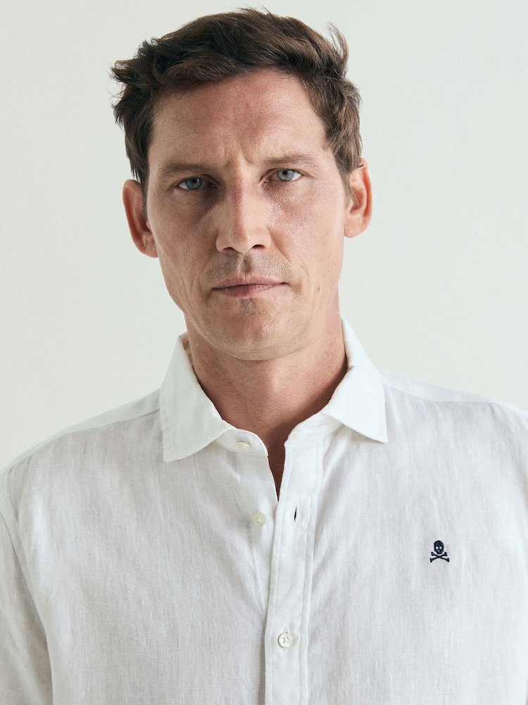 Scalpers White Fancy Linen Shirt - Image 2 of 4