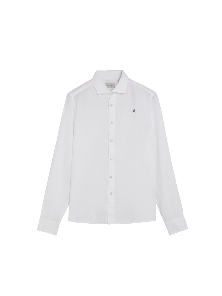 Scalpers White Fancy Linen Shirt - Image 4 of 4
