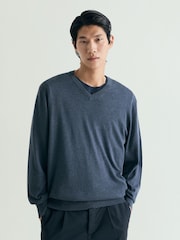 Azul - Scalpers Skull V-Neck Jumpers - Imagen 2 de 5