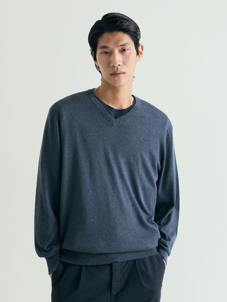 Azul - Scalpers Skull V-Neck Jumpers - Imagen 2 de 5