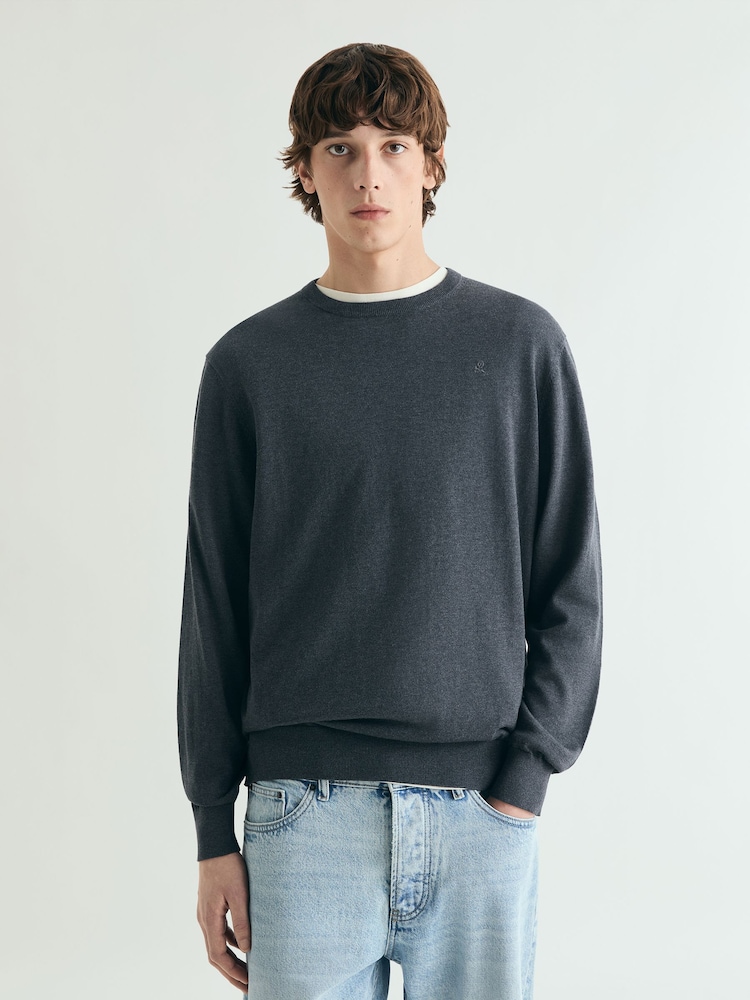 Azul marino - Scalpers Skull Round Neck Jumpers - Imagen 1 de 5