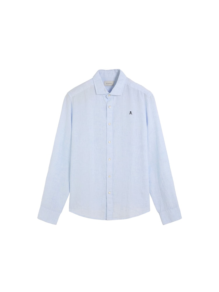 Scalpers Blue Fancy Linen Shirt - Image 5 of 5
