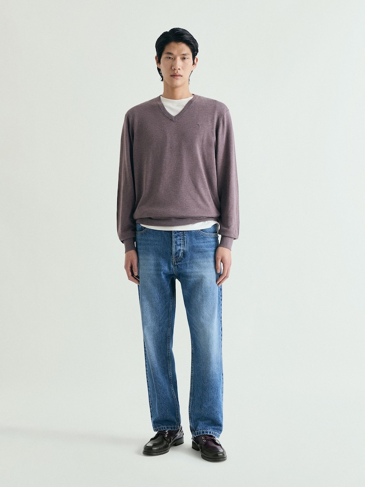 Scalpers Purple Skull V-Neck Jumpers - Image 1 of 5