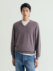 Scalpers Purple Skull V-Neck Jumpers - Image 2 of 5
