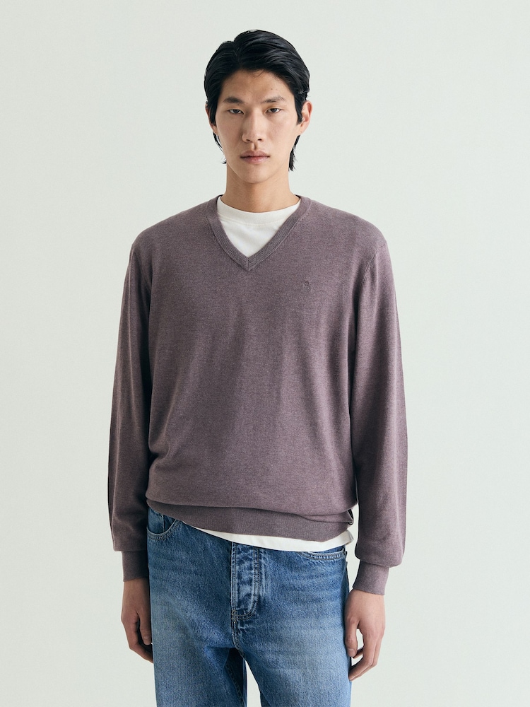 Scalpers Purple Skull V-Neck Jumpers - Image 2 of 5