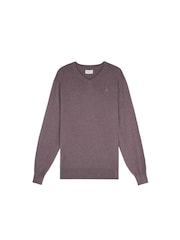 Scalpers Purple Skull V-Neck Jumpers - Image 5 of 5