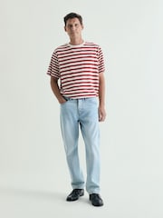 Rojo - Scalpers Mixed Striped T-Shirt - Imagen 1 de 4