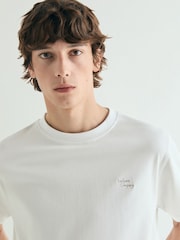 Scalpers White Medium Weight Embroidered T-Shirt - Image 4 of 5