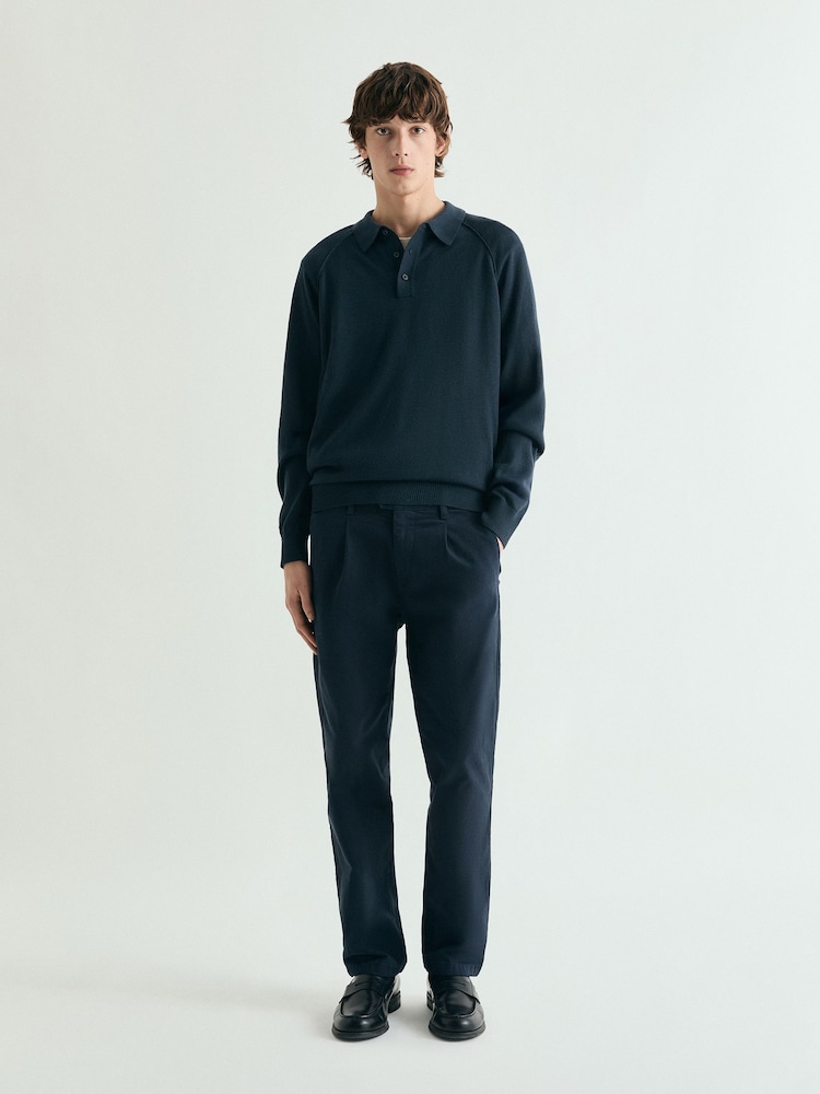 Scalpers Ranglan Long Sleves Polo Shirt - Imagen 1 de 5