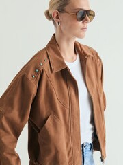 Scalpers Brown Suede Jacket - Image 3 of 4