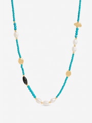 Jon Richard Blue Lapis and Pearl Beaded Necklace - Image 1 of 1