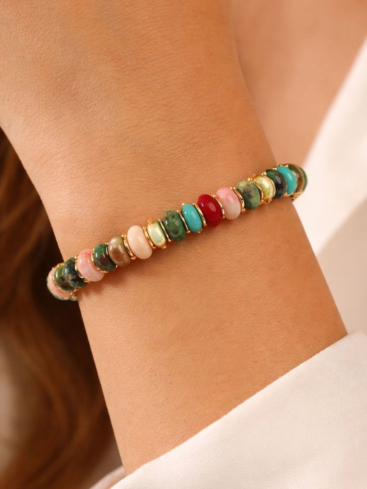 Jon Richard Green Multi Coloured Beaded Bracelet - Image 2 of 2