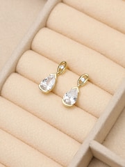 Jon Richard Gold Gold Plated and Cubic Zirconia Pear Drop Earrings - Image 1 of 2