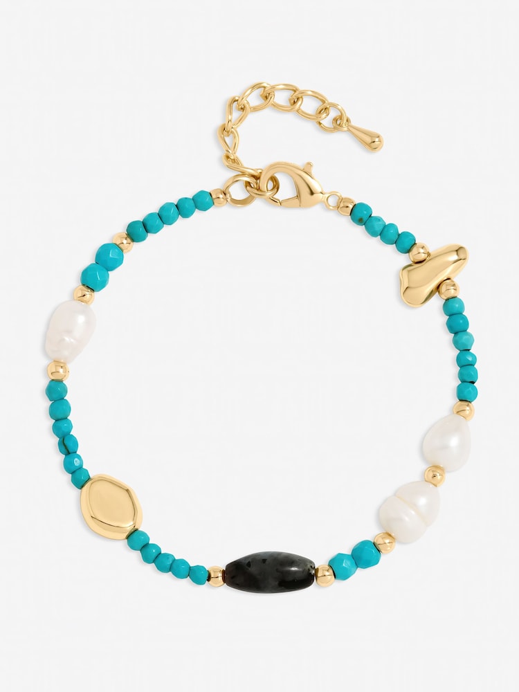 Jon Richard Blue Lapis and Pearl Beaded Bracelet - Image 1 of 1
