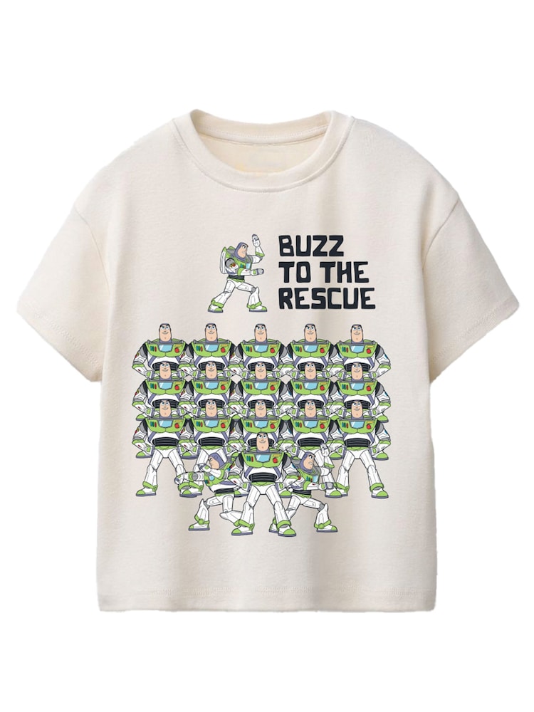Rags & Rascals Disney Toy Story Buzz To The Rescue White T-Shirt - Image 1 of 3