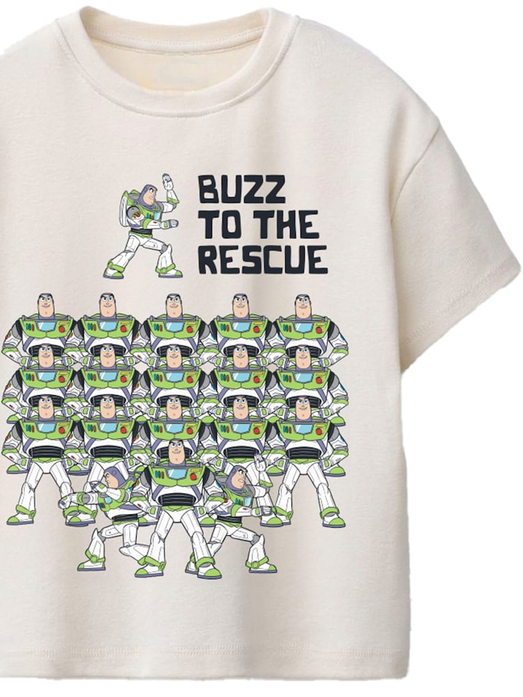 Rags & Rascals Disney Toy Story Buzz To The Rescue White T-Shirt - Image 2 of 3