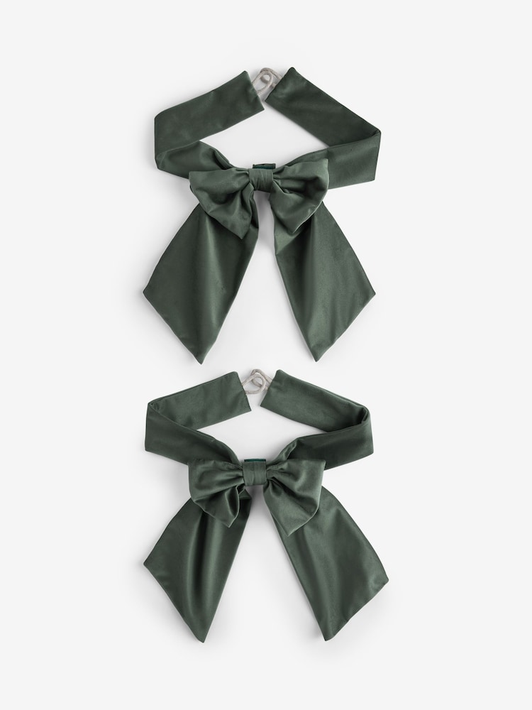 Set of 2 Bow Matte Velvet Curtain Tie Backs - Obraz 1 z 1 Set of 2 Bow Matte Velvet Curtain Tie Backs - Obraz 1 z 1