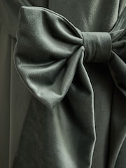 Set of 2 Green Dark Bow Matte Velvet Curtain Tie Backs - Image 2 of 3