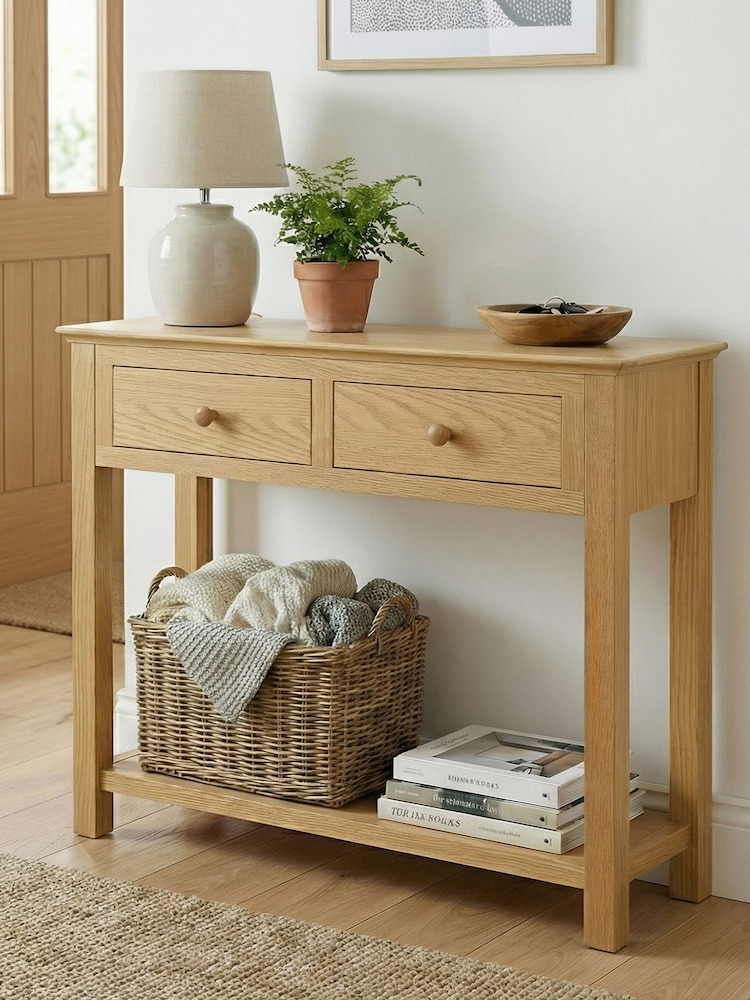 Windward Home Natural Meadow Console Table with 2 Drawers - Image 1 of 8
