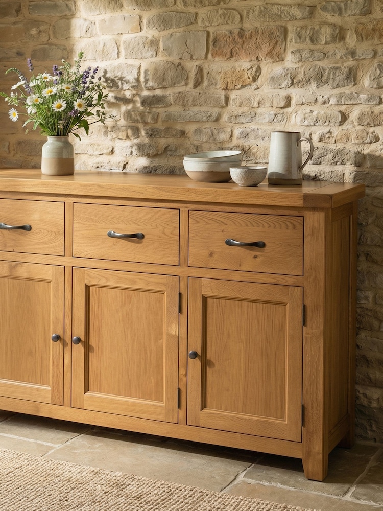 Windward Home Brown Sorrel Large 3 Door 3 Drawer Sideboard - Image 1 of 10