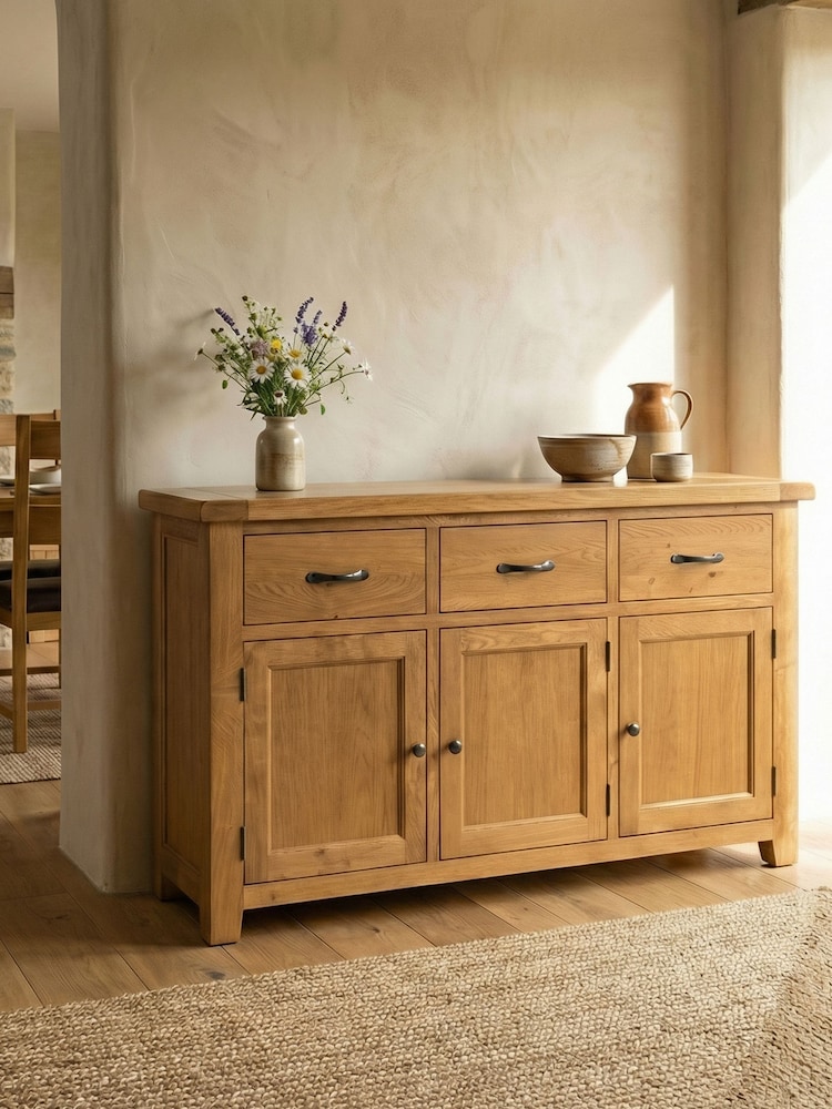 Windward Home Brown Sorrel Large 3 Door 3 Drawer Sideboard - Image 2 of 10