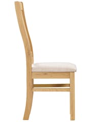 Windward Home Set of 2 Natural Meadow Slatted Chairs With Fabric Seat Pad - Image 2 of 3