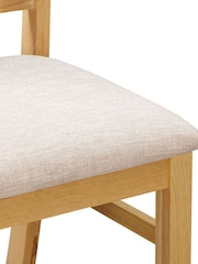 Windward Home Set of 2 Natural Meadow Slatted Chairs With Fabric Seat Pad - Image 3 of 3