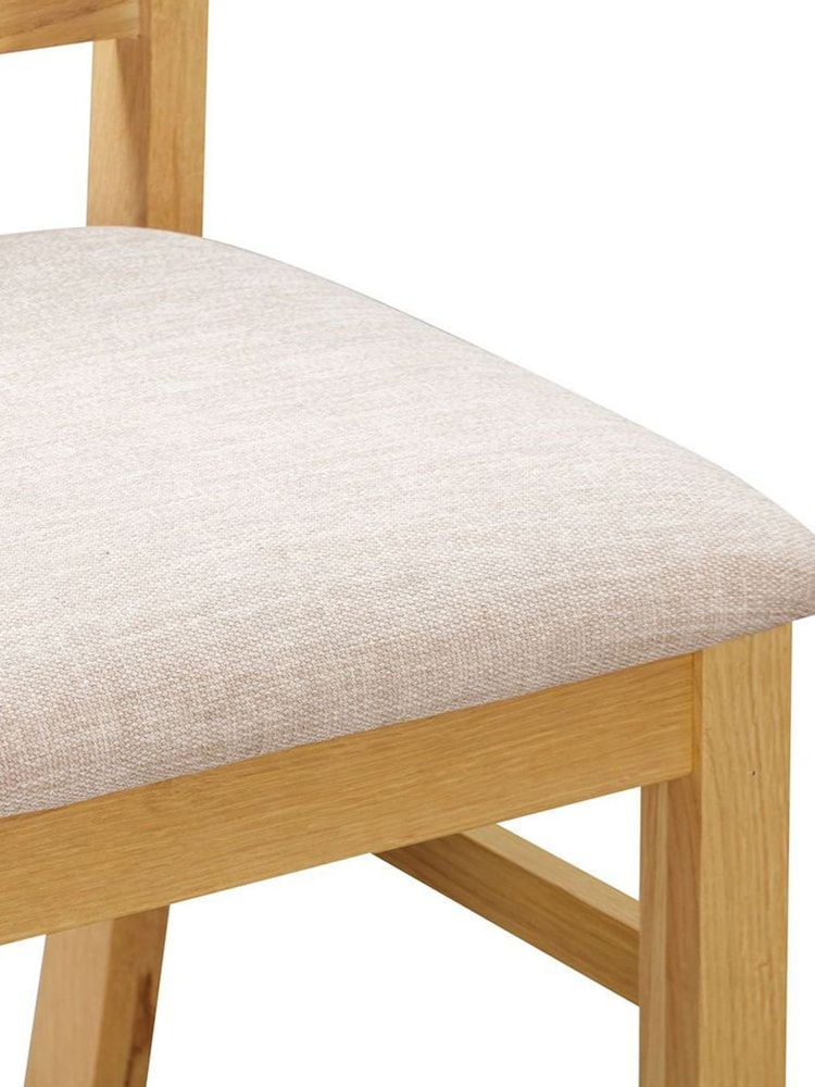 Windward Home Set of 2 Natural Meadow Slatted Chairs With Fabric Seat Pad - Image 3 of 3