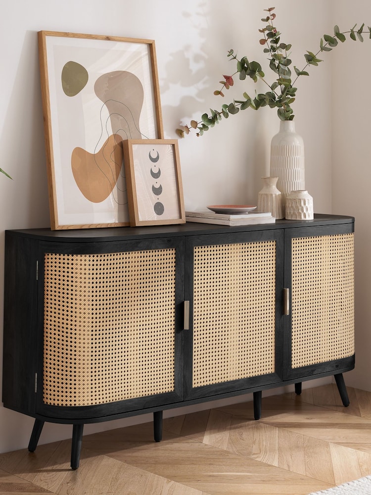 Birlea Black Noah 3 Door Sideboard - Image 1 of 9
