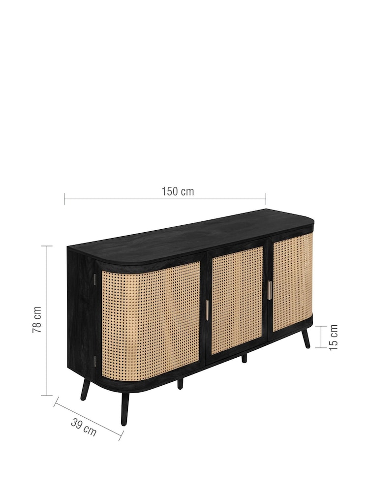 Birlea Black Noah 3 Door Sideboard - Image 9 of 9