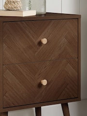 Birlea Walnut Herringford Oak Effect 2 Drawer Bedside - Image 2 of 6