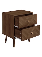Birlea Walnut Herringford Oak Effect 2 Drawer Bedside - Image 5 of 6