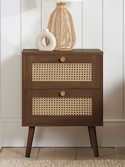 Birlea Walnut Croxley 2 Drawer Bedside - Image 1 of 6