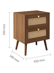 Birlea Walnut Croxley 2 Drawer Bedside - Image 3 of 6