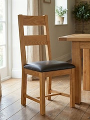 Windward Home Set of 2 Brown Sorrel Ladder Back Dining Chairs - Image 1 of 3