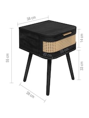 Birlea Black Noah 1 Drawer Bedside - Image 4 of 6