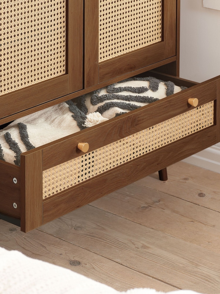 Birlea Walnut Croxley 2 Door 1 Drawer Wardrobe - Image 2 of 8