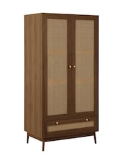 Birlea Walnut Croxley 2 Door 1 Drawer Wardrobe - Image 7 of 8