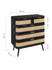 Birlea Black Noah 5 Drawer Chest - Image 3 of 8
