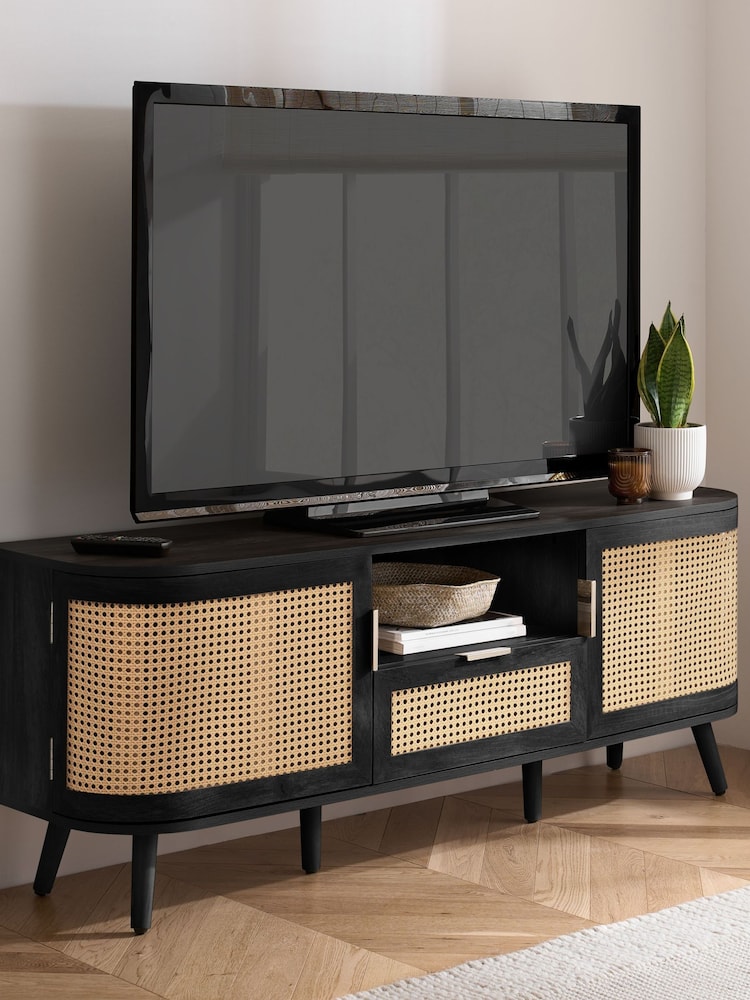 Birlea Black Noah 2 Door 1 Drawer TV Unit - Image 1 of 9