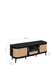 Birlea Black Noah 2 Door 1 Drawer TV Unit - Image 3 of 9