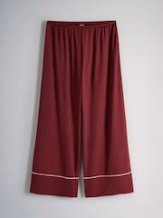 The Set 2 Pack Viscose Blend Button Through Long Pyjamas Red/Oat Marl - Image 3 of 7
