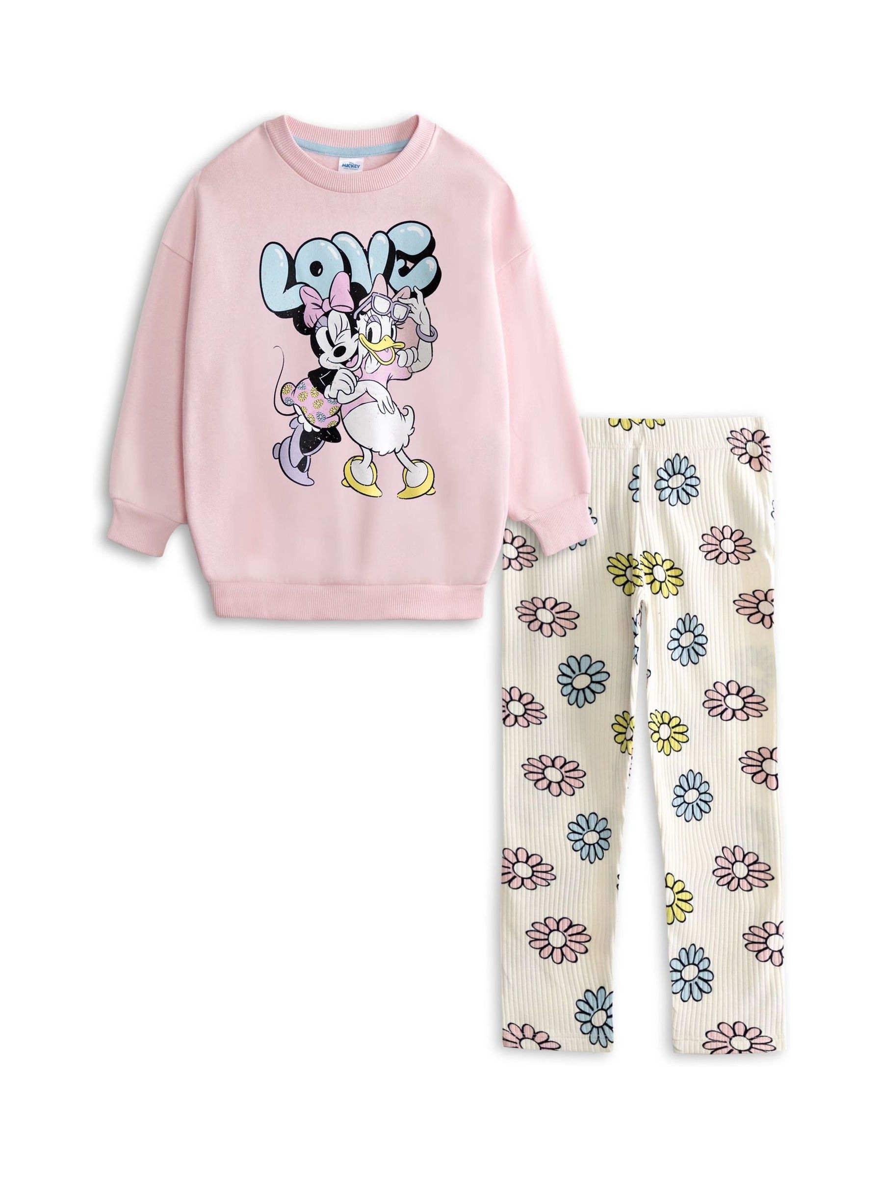 Disney (7-8 Years) Minnie Mouse Sweatshirt And Joggers Set (Girls Pink) - Image 2