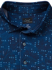 Greg Norman Blue Jersey Seaside Sip Golf Polo Shirt - Image 3 of 4