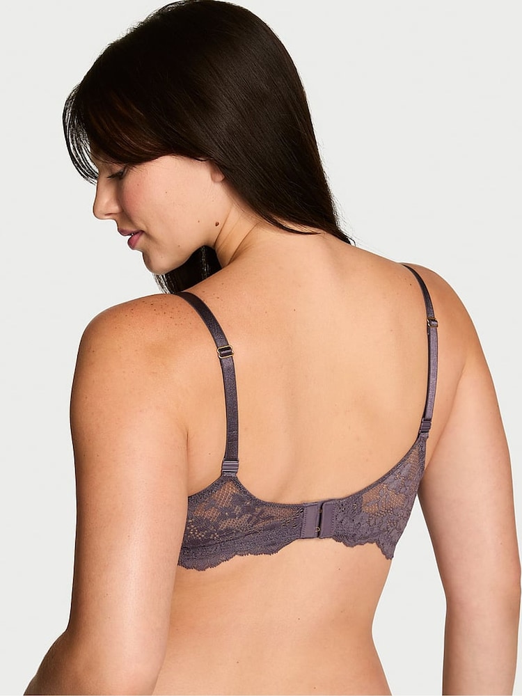 Victoria's Secret Tornado Grey Unlined Balcony Lace Bra - Image 2 of 3 Victoria's Secret Tornado Grey Unlined Balcony Lace Bra - Image 2 of 3