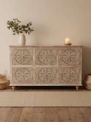 Kirei Home Light Natural Mango Wood Six Chest of Drawers - Image 1 of 4