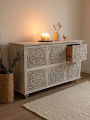 Kirei Home Light Natural Mango Wood Six Chest of Drawers - Image 4 of 4