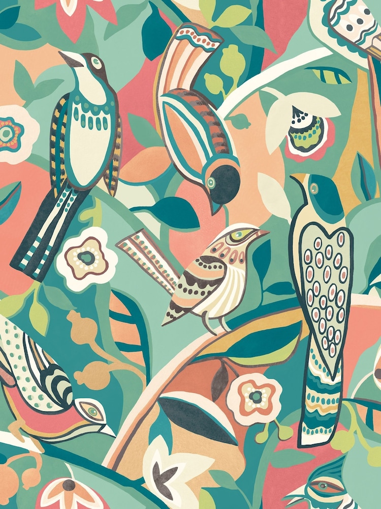 Buy Ohpopsi Blushed Mint Forest Chorus Wallpaper A4 Sample from the ...