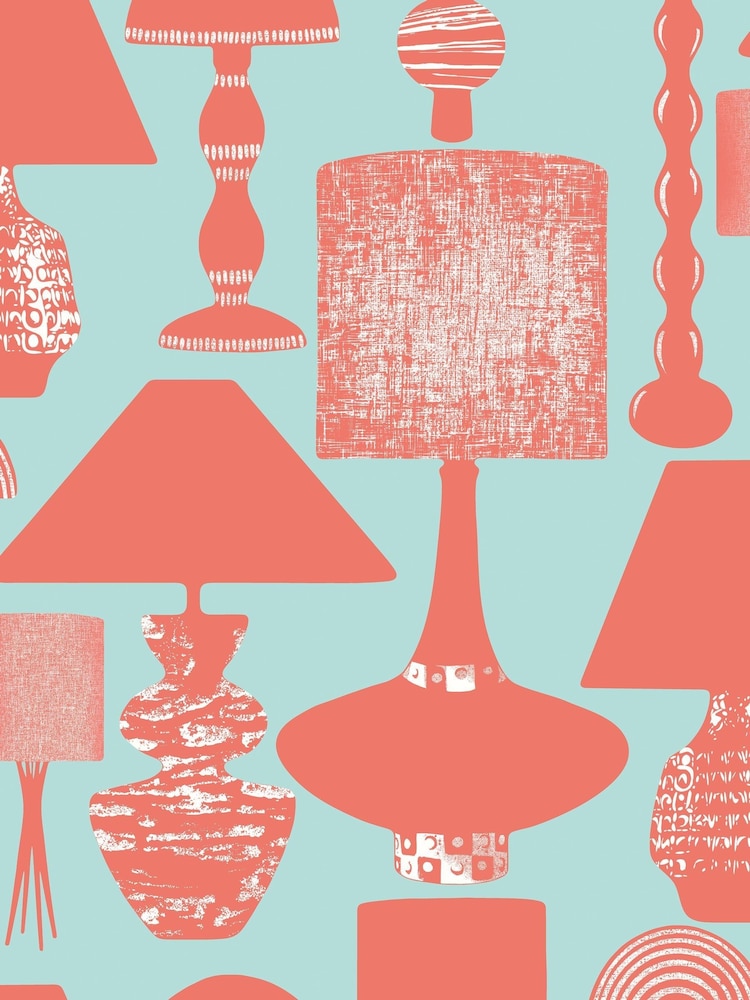 Ohpopsi Saltwater Coral Boogie Lights Wallpaper A4 Sample - Image 1 of 2