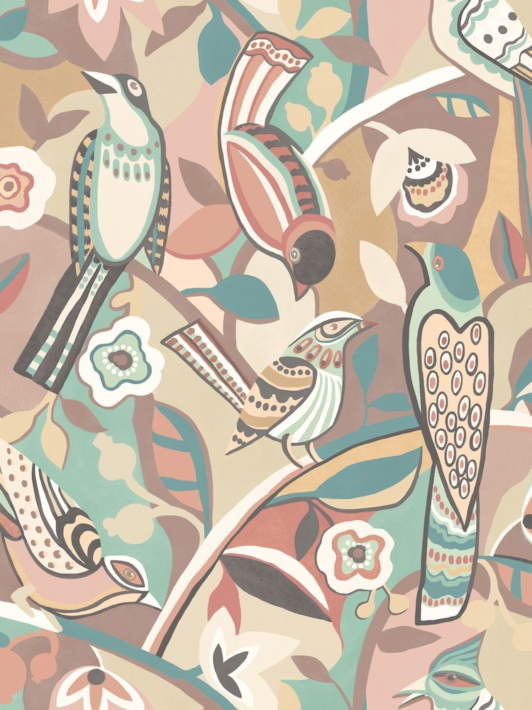 Ohpopsi Warm Sand Forest Chorus Wallpaper A4 Sample - Image 1 of 2